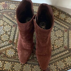 Vince Camuto Brown Ankle Booties with Suede Finish